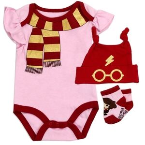 Pink and Red Kids Bodysuit Set
